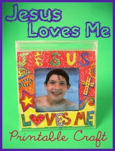 jesus loves me printable craft for kids to make with colored crayon paper