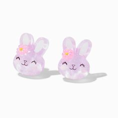 Purple Bunny Stud Earrings, Claires Earrings, Easter Bunny Earrings, Earrings For Kids, Purple Bunny, Piercing Kit, Bunny Earrings, Kids Earrings, Fashionable Jewelry, Pink Rainbow