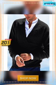 Solid Color Long Sleeve V-neck Knitted Men's Sweater Casual Knitted V-neck Polo Sweater, Casual V-neck Polo Sweater For Winter, Black Knitted V-neck Sweater, Knit Men, India And Pakistan, America And Canada, Men's Sweater, Ladies Tops Fashion, Apricot