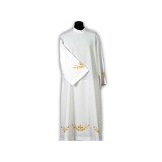 The perfect gift for a special occasion, our priest Alb is made from high quality Georgette fabric and features beautiful embroidery.  Georgette is a light and airy material that is easy to iron, making it the perfect choice for a clergy alb.  The stand-up collar and easy-care fabric make this alb a practical as well as stylish choice. Alb available in sizes: 164 cm / 64.56 Inches 170 cm / 66.92 Inches 176 cm / 69.29 Inches 182 cm / 71.65 Inches 188 cm / 74.01 Inches 194 cm / 76.37 Inches 200 cm / 78.74 Inches White Embroidered Chasuble For Church, Traditional White Embroidered Chasuble, White Elegant Chasuble For Weddings, Priestly Garments, Liturgical Colours, Pray For Us, Georgette Fabric, White Heart, Beautiful Embroidery