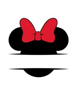 a mickey mouse head with a red bow