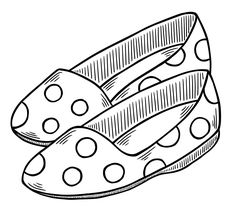 a pair of shoes with polka dots on them