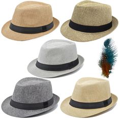 PRICES MAY VARY. Stylish Sun Protection: Featured a classic 1920s fedora hat design with a short brim, these hats offers fashionable sun protection for outdoor activities. Adjustable Fit:These Trilby hats are about 58 cm/ 22.8 inches in circumference, one size fits most men and women. Each hat come with an adjustable strap inner the sweatband ,allowing you to customize the fit for smaller comfort and secure wear. Breathable Material: Main fabric is crafted from lightweight and breathable yarns,t Kakhi Hat, Cuban Hats, Cuban Hat, Trilby Hats, Semi Formal Outfits, Fedora Hat Men, Havana Nights, Hats Women, Trilby Hat