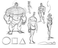 an image of the concept sketches for a character