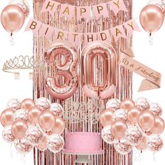 PRICES MAY VARY. 30th Birthday Decorations Set: 1 x rose gold “30 & Fabulous” sash, 1 x 30th birthday crown, 1 x happy 30th birthday cake topper, 1 x rose gold 30 number balloon (40 inch), 1 x happy birthday banner, 1 x rose gold fringe curtain (3.28 X 6.56ft), 25 x metallic rose gold balloons and 25 x rose gold confetti balloons (12 inch), 1 x inflating straw, 1 x balloon glue dot (100pcs dots in total), 2 x balloon ribbons (66ft in total), 1 x gold pin. You will organize the perfect happy 30th Best 21st Birthday Gifts, Colorful Birthday Party Decorations, 21st Birthday Crown, 21 Birthday Party Decorations, 21st Birthday Cake Toppers, Rose Gold Number Balloons, 30th Birthday Banner, Birthday Decorations For Women, 30th Birthday Cake Topper