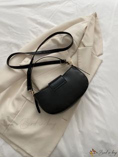 Bird in Bag - Decorative Hobo Bag Chic Everyday Handheld Saddle Bag, Chic Handheld Saddle Bag For Everyday Use, Chic Large Capacity Saddle Bag For Shopping, Trendy Saddle Bag With Removable Pouch For Errands, Black Baguette Bag With Adjustable Handle, Chic Tote Saddle Bag For Shopping, Black Saddle Bag For Shopping, Chic Black Saddle Bag For Shopping, Chic Rectangular Saddle Bag For Shopping