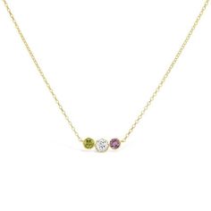 PRODUCT DETAILS Material : 14k Solid Yellow Gold  Style :Minimalist Necklace  Stone : Moissanite Diamond  Quality :  D color /VVS Clarity  Lemon Yellow, White, Pink  Size : 2.8MM*1, 2.4MM*2 Pendant Size : Length : 3 MM Width : 12 MM Chain : Link Chain  40CM + 5CM Total Weight : 1.30 GM Occasion : Birthday, Anniversary, Engagement, Gift, Party, Wedding This beautiful Minimalist  Necklace can be a special gift for your loved one for special occasions such as Engagement,wedding, anniversary, birthd Yellow Gold Multi-stone Necklace For May Birthstone, Multi-stone Diamond Necklace Gift, Elegant Gold Multi-stone Birthstone Necklace, Fine Jewelry Three Stone Necklace For Gift, Three Stone Necklace Gift, Gold Three Stone Necklace Gift, Gold Three Stone Necklace As Gift, Gold Three Stone Necklace For Gift, Anniversary Three Stone Yellow Gold Necklace