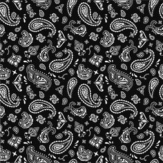 a black and white paisley print fabric