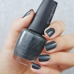 OPI Liv in he Gray / Kerry Washington DC AW 2016 / limited edition shade Winter Opi Gel Colors, Opi Gel Colors, 2017 Nails, Black And White Nail Art, Fab Nails, Gel Colors, Tree Nails, Finger Nails, Nail Colours