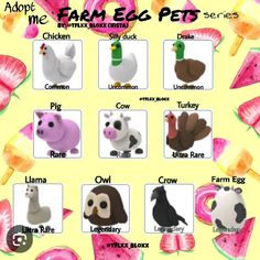 an image of farm animals and their names