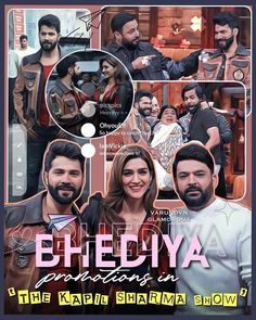 the kapii sharma show poster for bheediya, featuring two men and one woman