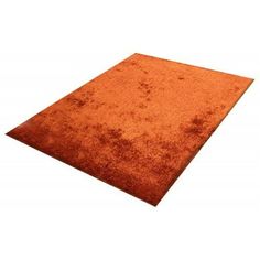 an orange area rug is shown on a white background and it looks like the floor has been