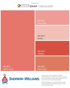 the color scheme for sheryln williams's new paint palette, which is available in