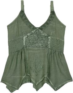 A fairy flavor lustrous green soft satin rayon halter top. The halter top has all set up to give the classic snug fit on the waist while highlighting the bust on the top and giving way to a short frock with an uneven hem from the waist down. #tlb #Embroidered #bohemianfashion #Haltertop #renaissancetop Green Halter Top With Built-in Bra For Summer, Green Spaghetti Strap Halter Top For Spring, Green Fitted Halter Top With Spaghetti Straps, Fitted Green Halter Top With Spaghetti Straps, Green Fitted Camisole Tank Top, Fitted Green Tank Camisole, Fitted Green Camisole Tank Top, Green Halter Neck Camisole For Summer, Green Summer Cami Halter Top