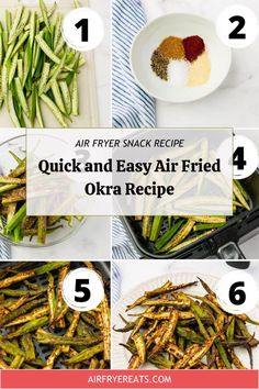 air fryer recipe for quick and easy air fried okra recipe with step by step instructions