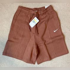 Brand: Nike Size: Women’s S Material: Body: 80% Cotton/20% Polyester; Pocket Bags: 100% Cotton Color: Mineral Clay Msrp: $45 Nwt Sporty Short Sweatpants For Loungewear, Brown Casual Activewear For Loungewear, Casual Brown Activewear For Loungewear, Nike Activewear With Side Pockets For Loungewear, Sporty Short Sweatpants For Spring, Sporty Short Bottoms For Fall, Brown Athleisure Activewear For Loungewear, Sporty Brown Shorts With Pockets, Athleisure Shorts For Fall