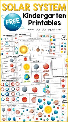 solar system printable worksheet for kids