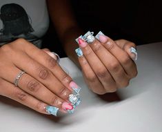 #nailart #nails #frenchtips 3d Nail Designs, Cute Gel Nails