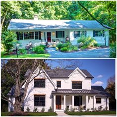 before and after pictures of a white house