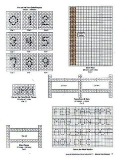 the cross stitch pattern is shown in black and white