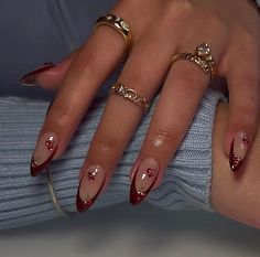 Kutek Disney, Cherry Nails, Classy Acrylic Nails, Xmas Nails, Funky Nails, Short Acrylic Nails