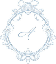 a monogrammed frame with the letter j in it