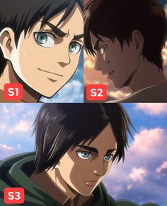 two anime characters with different facial expressions