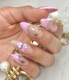 Gold Gel Nails, Enhance Beauty, Witchy Nails, Gel Nail Design, Star Nails, Minimalist Nails, Heart Nails, Chic Nails