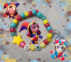 Tadc Bracelets, Stolas Bracelet, Character Bracelet Ideas, Fnaf Bracelet Ideas, Meme Bracelet, Tadc Pomni, Kandi Jewelry