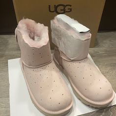 Brand New Ugg Boots. Casual Pink Flat Heel Boots, Pink Round Toe Boots, Casual Pink Slip-on Boots, Casual Pink Suede Boots, Pink Suede Boots With Round Toe, Shoes Ugg, Womens Uggs, Ugg Shoes, Ugg Boots