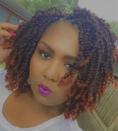 Blossomed Roots installed my hair #rvahair #bombtwists #blossomedroots #protectivehairstyles Bob Spring Twists Hairstyle, Vacay Hair, Hair Stars, Formal Hairdos, Micro Braids Styles, Curly Twist