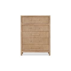 an image of a chest of drawers with three drawers on one side and two drawers on the other