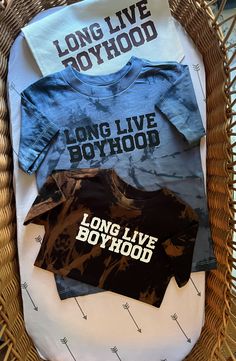 Long live boyhood tee - perfect for any age! Thank you for stopping by! I'm Ashlyn and everything in my shop is designed & made entirely by myself! I take pride in creating neutral pieces for our growing babes, good quality, excellent customer service, and keeping prices affordable! I use Bella Canvas and Honest brand t-shirts and they are sure to be soft for your littles! Adult t-shirts are Bella Canvas. If you would prefer a different brand, please message me & I can accommodate. My products a Tie Dye Short Sleeve Top With Letter Print, Family Matching Printed Cotton Tops, Blue Cotton Tops With Name Print, Blue Cotton Top With Name Print, Printed Tie Dye Cotton Tops, Family Matching Name Print Unisex Tops, Blue Unisex Shirt With Letter Print, Family Matching Tops With Custom Print, Tie Dye Cotton Top With Graphic Print