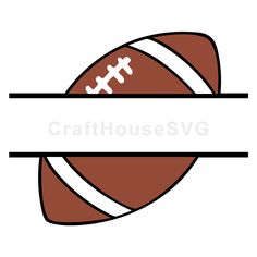 a football with a ribbon around it and the words crafthouse svg on it