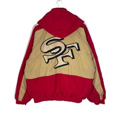 PLEASE ASK ANY QUESTION BEFORE BUYING  THIS IS USED CLOTHING PLEASE DONT EXPECTED IT TO BE LIKE NEW OR IN PRISTINE CONDITION SAN FRANCISCO 49ERS HOODIE VARSITY ZIPPER JACKET  tag Reebok material Nylon 100% saiz on tag M (Medium) Mesasures About ( Approximately)  -Armpit to Ampit : 26 inch -Length (back collar down) : 29 inch Condition : used good condition 8/10 **No Tears No Stains And No Hole** 🎈PLEASE READ THE DESCRIPTION AND POLICY BEFORE BUYING 🎈ALL ITEM WILL BE SHIPPED WITHIN 3-5 BUSINESS DAY AFTER RECEIVING CLEARED PAYMENT WE ARE USING POS DHL EXPRESS AND FEDEX WITH TRACKING NUMBER.  🎈IT WILL TAKE 10-14 WORKING DAYS TO DELIVERED.PLEASE LEAVE YOUR PHONE NUMBER DURING PURCHASE.  🎈PHONE NUMBER REQUIRED FOR DHL EXPRESS (VERY IMPORTANT) Code 160 80s Reebok, 49ers Hoodie, Zipper Jacket, San Francisco 49ers, Used Clothing, Dhl Express, Nhl, Phone Number, Varsity Jacket