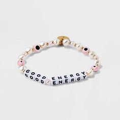 Trendy Evil Eye Bracelet For Friendship, Trendy Beaded Evil Eye Friendship Bracelet, Little Words Project Bracelets, Attract Good Energy, Pink Evil Eye, 2023 Crafts, Rave Kandi, Little Words Project, Wrist Stack