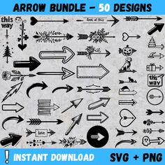 arrow bundle 50 designs for svg and png