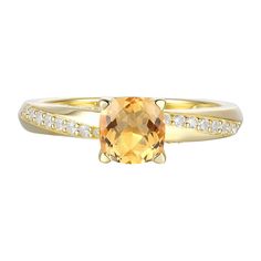 Beautifully embellished with a cushion-cut citrine gemstone and accented with lab-created white sapphires, this 14k gold over silver ring dazzles with style. Click on this JEWELRY & WATCHES GUIDE to learn about fit, styles, materials and more! Beautifully embellished with a cushion-cut citrine gemstone and accented with lab-created white sapphires, this 14k gold over silver ring dazzles with style. Click on this JEWELRY & WATCHES GUIDE to learn about fit, styles, materials and more! FEATURES Siz Cushion Cut Topaz Ring With Gemstone Accents For Anniversary, Citrine Cushion Cut Jewelry For Anniversary, Cushion Cut Citrine Yellow Gold Jewelry, Elegant Gold Cushion Cut Topaz Ring, Yellow Gold Topaz Birthstone Ring With Accent Stones, Gold Topaz Ring With Gemstone Accents, Yellow Gold Cushion Cut Topaz Ring With Center Stone, Gold Cushion Cut Topaz Ring, Gold Citrine Cushion Cut Ring