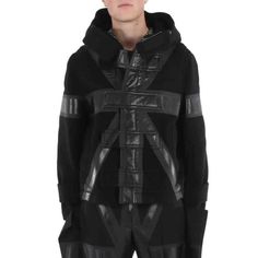 Burberry Men's Outerwear. Fashion Category: Coats & Jackets. Color: Black. Burberry Black Union Jack Hooded Jacket. The Union Jack Takes On A Bold New Look, Done In Black And Placed For Maximum Impact On This Hooded, Runway-Featured Jacket Made From A Virgin Wool-Blend. Front Zip With Hook-And-Loop Tab Closures. Fixed Hood. Side-Seam Pockets. Lined. Dry Clean. 82% Virgin Wool, 18% Polyamide. Made In Italy. Burberry Black, Wool Blend Jacket, Burberry Jacket, Men's Outerwear, Burberry Men, Striped Hoodie, The Union, Union Jack, Dark Fashion