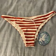 Nwt Mumu Striped Bikini Bottom Size Small Red Tie-side Bottoms For Beach Party, Tie Dye Swimsuit, Halter Swim Top, Tropical Bikinis, Show Me Your Mumu, Show Me Your, Show Me, Womens Swim, Red White