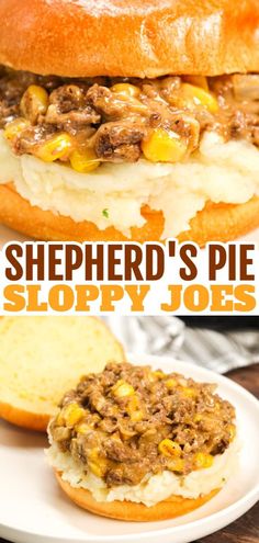 this sloppy joe sandwich is loaded with ground beef and cheese