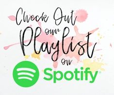 the spotify logo is shown in front of a white background with green and pink spots