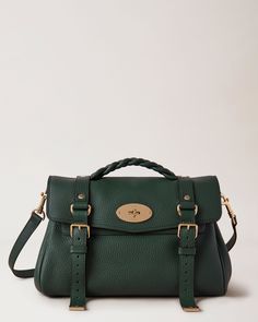 Alexa | Mulberry Green Heavy Grain | Sustainable Icons | Mulberry Mulberry Bag Alexa, Alexa Bag, Mulberry Alexa, Style Anglais, Mulberry Bag, Alexa Chung, Somerset, Leather Satchel, Leather Top