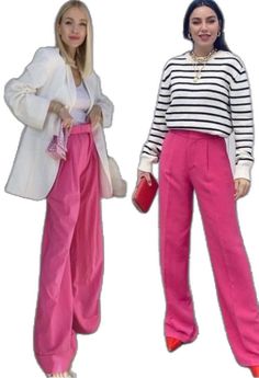 Feminine Summer Office Bottoms, Pink Pants For Office In Fall, Pink Office Pants For Fall, Summer Workwear Pants, Feminine Summer Formal Pants, Feminine Formal Summer Pants, Formal Pink Summer Bottoms, Pink Formal Bottoms For Summer, Formal Pink Bottoms For Summer