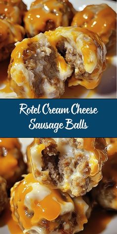 two pictures of cheese balls with sauce on them