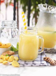 Ginger Drink Recipe, Detoxifying Drinks, Best Juice, Canned Juice, Cranberry Orange Scones, Health Benefits Of Ginger, Organization Pantry, Ginger Drink, Homemade Juice