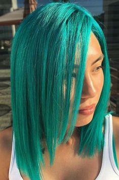 Teal Hair Ideas, Rainbow Hair Color, Ombre Hair Color