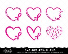 Tattoos For Cancers, Cute Tattoos For Cancers, Pink Ribbon Tattoos Survivor, Tattoos Breastcancer Mom, Breastcancerawareness Shirts, Survivor Tattoo, Ribbon Tattoos, Motivational Svg, Heart Hands Drawing