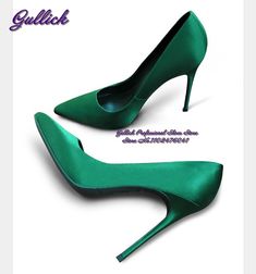 Gullick Emerald Green Satin Cloth Wedding Shoes Elegant Silk Fabric 12cm 10cm 8cm Sitletto Heel Luxury Green Pointed-toe Dress Shoes, Wedding Shoes Elegant, Elegant Wedding Shoes, Elegant Pumps, Shoes Elegant, Women High Heels, Party Women, Womens Pumps, Shoes Luxury