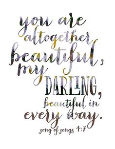 a handwritten quote with the words, you are clothed in beauty by daring truth